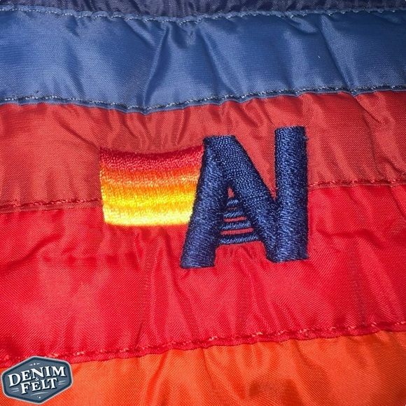 Aviator Nation WOMEN'S Navy Blue 5 STRIPE FULL ZIP PUFFER VEST | EUC⚡️MSRP$395 - Picture 9 of 16